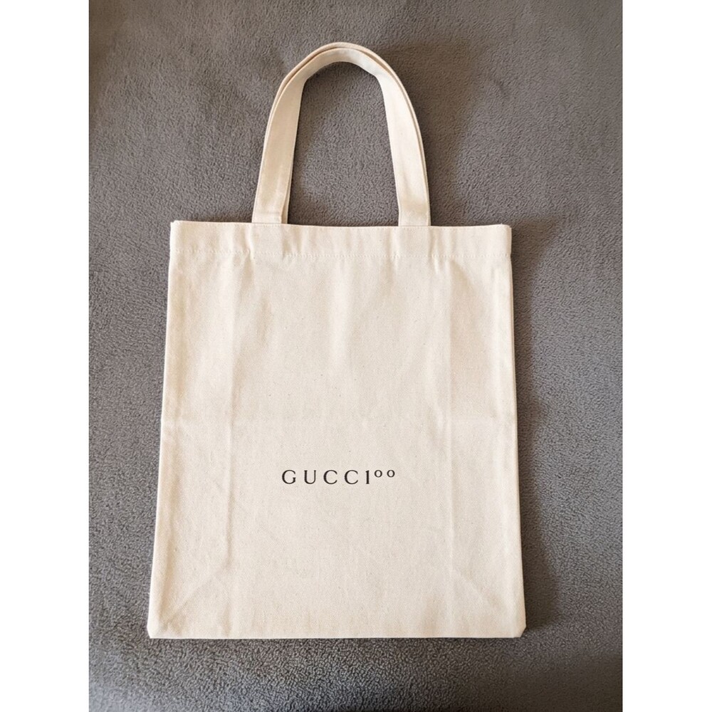 GUCCI 100 Reusable Canvas Tote Shopping Shoulder Bag Beige Cover - 2 sizes